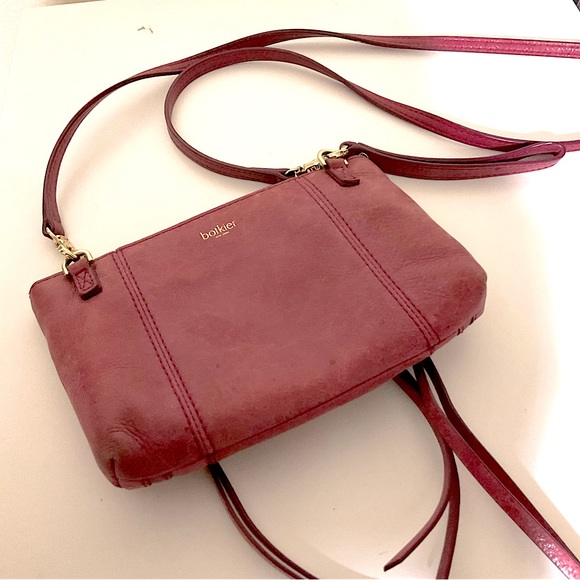 Botkier Burgandy Leather Crossbody, Wristlet Bag - Picture 5 of 10